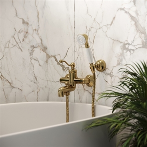 Смеситель для ванны Paini Duomo с аксессуаром, золото PVD - фото 8776